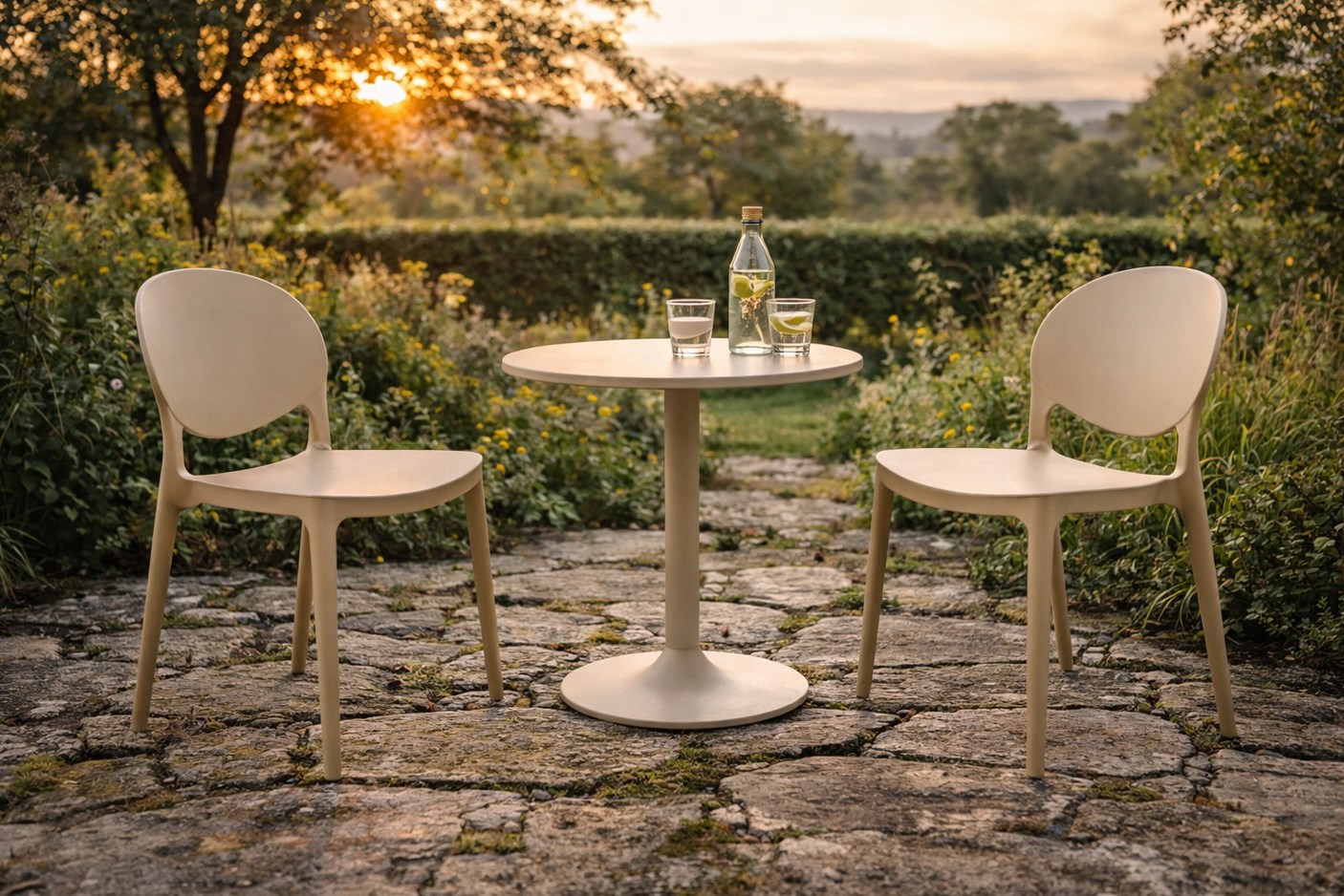 Krzesło plastikowe JUSTIN beżowe do domu i ogrodu